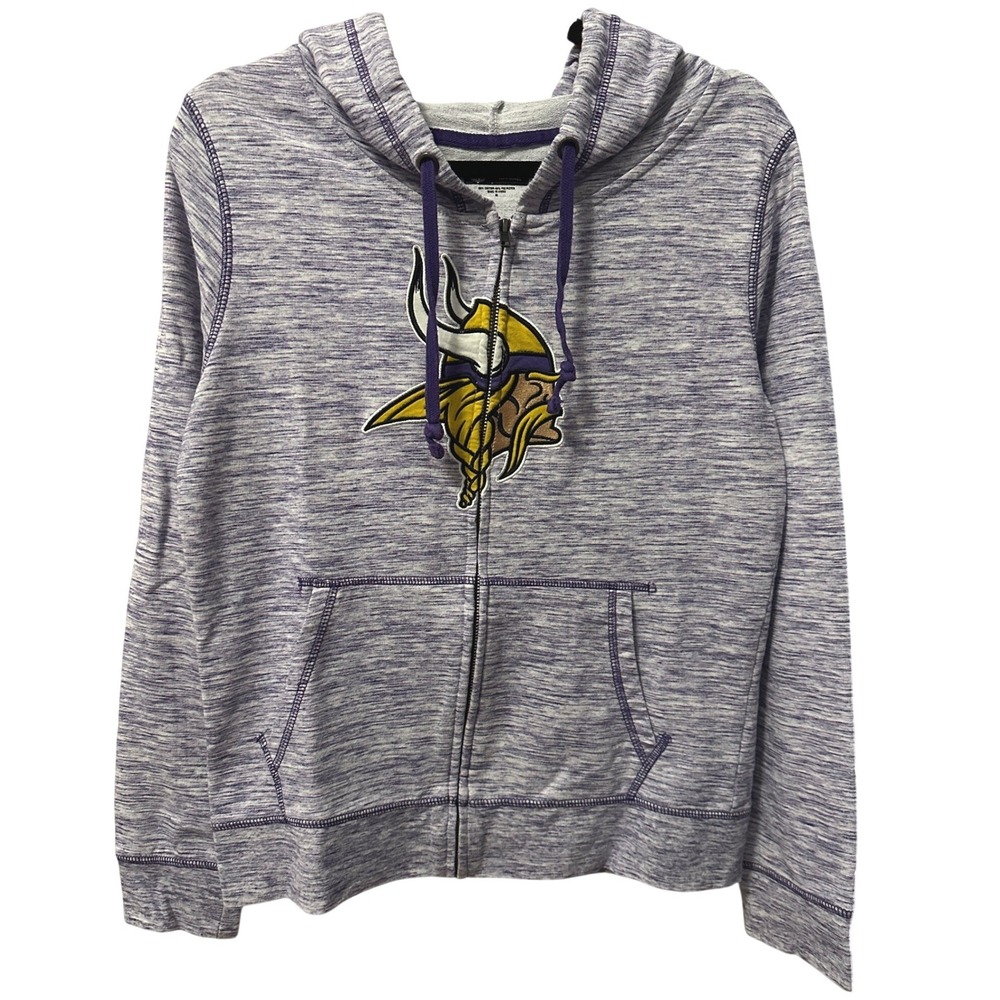 NFL Team Apparel Minnesota‎ Vikings Purple Space Dye Full Zip Hoodie Women's M